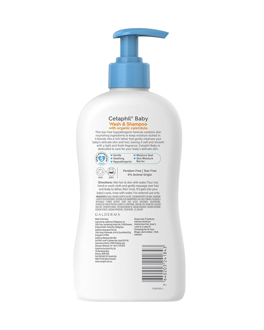Cetaphil Baby Gentle Wash & Shampoo-Top To Toe Wash-With Organic Calendula-For Skin Nourishing, Moisturising & Hair Softening - Image 2