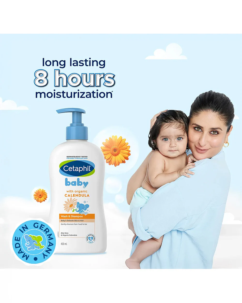 Cetaphil Baby Gentle Wash & Shampoo-Top To Toe Wash-With Organic Calendula-For Skin Nourishing, Moisturising & Hair Softening - Image 3