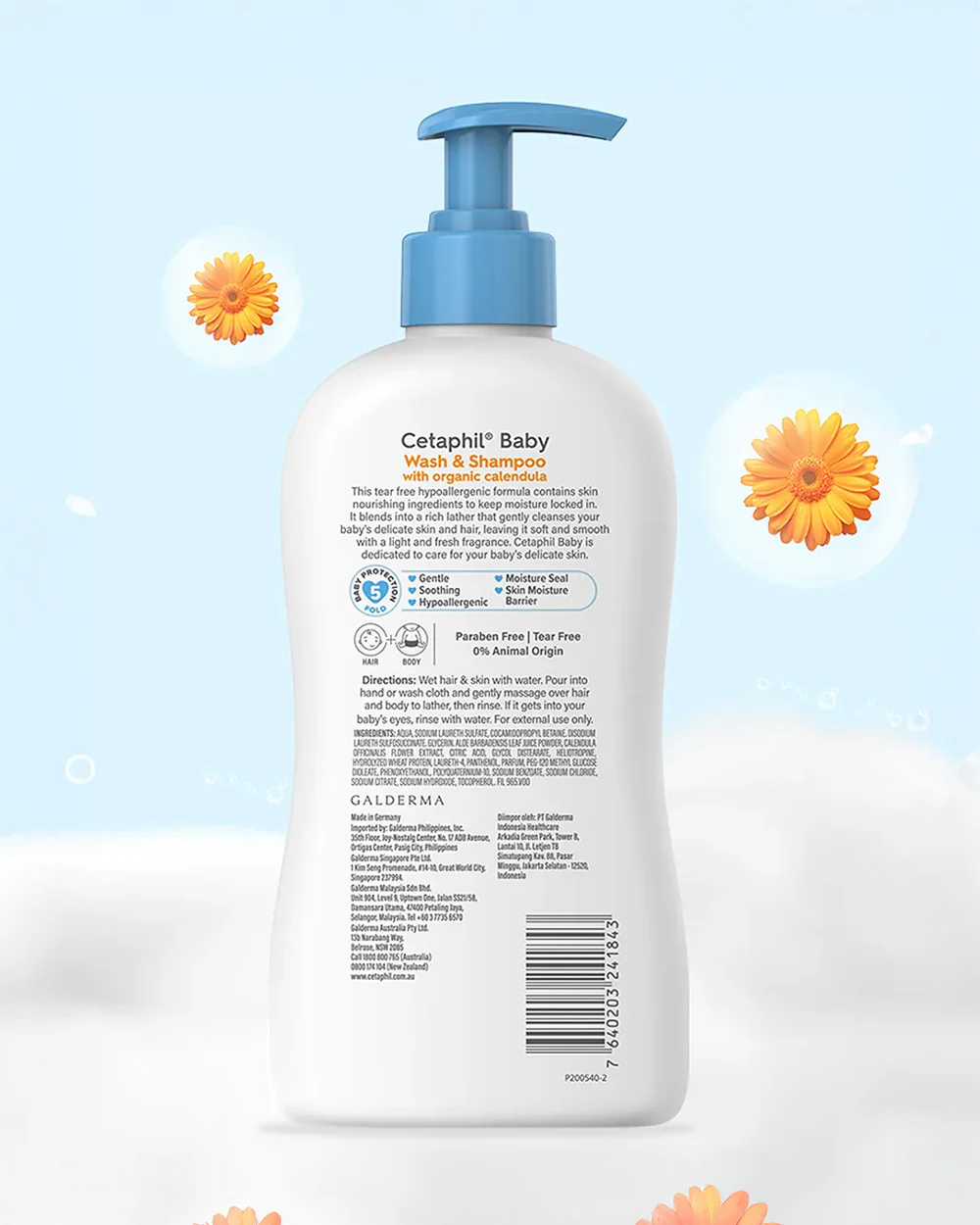 Cetaphil Baby Gentle Wash & Shampoo-Top To Toe Wash-With Organic Calendula-For Skin Nourishing, Moisturising & Hair Softening - Image 9