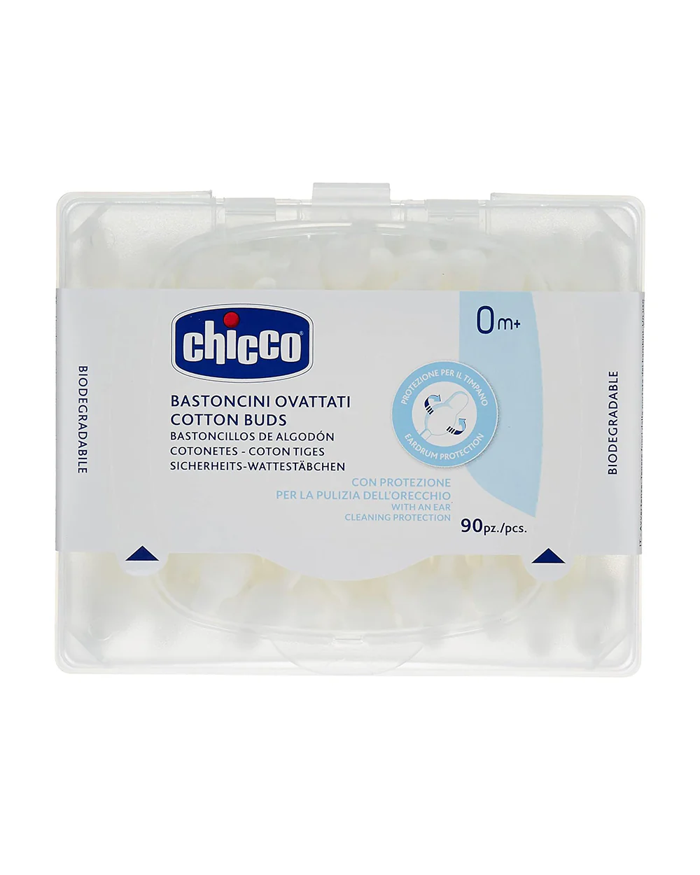 Chicco 100% Soft Cotton Buds With Ear Drum Protection For Infants-Pack of 90 - Image 2