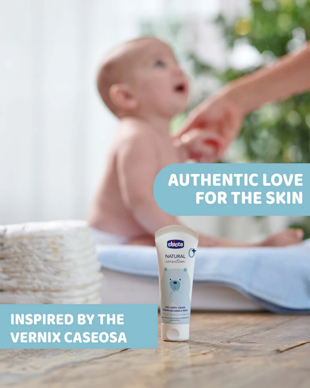 Chicco 4 in 1 Natural Sensation Baby Diaper Rash Cream-With Zinc Oxide & Panthenol - Image 3