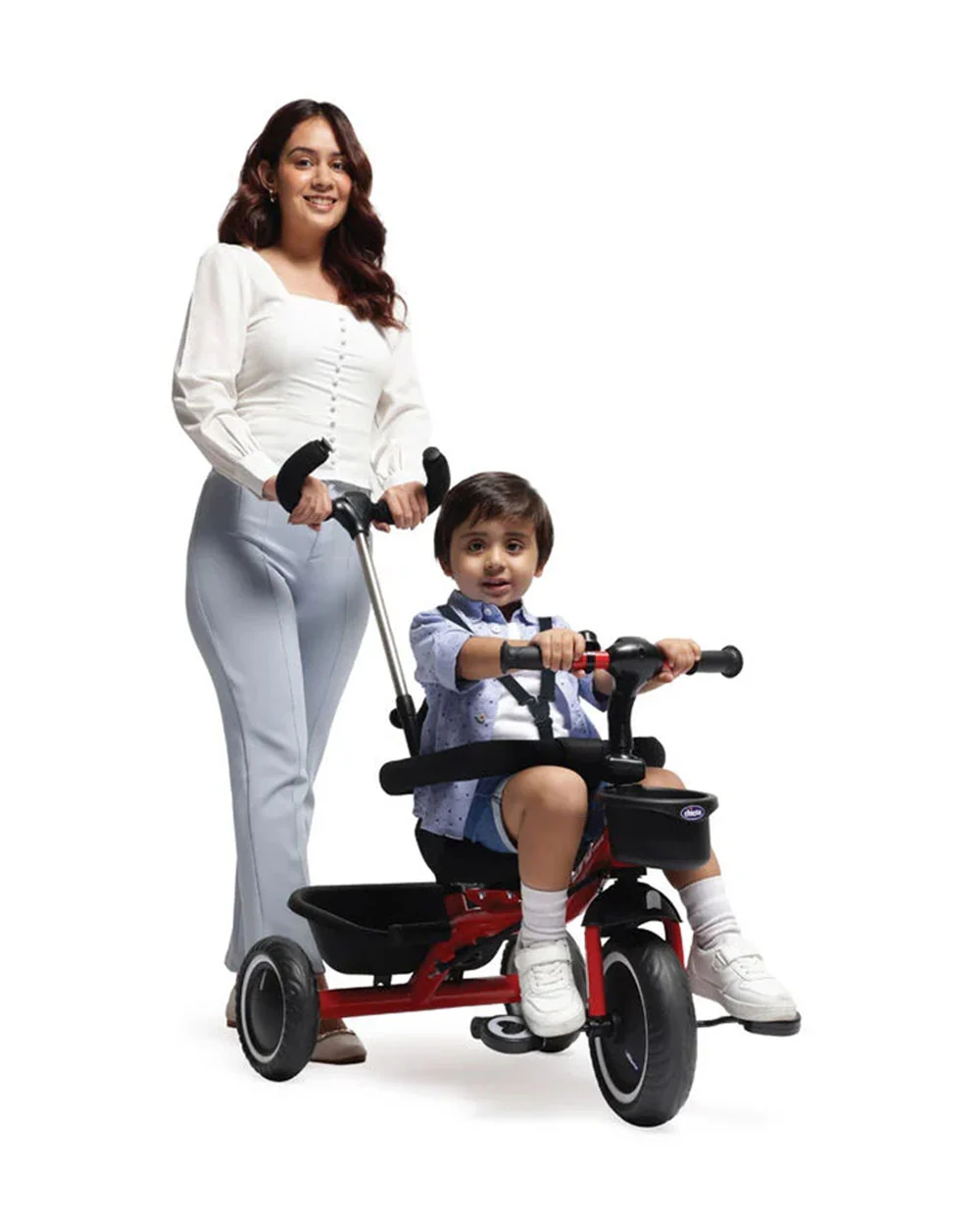 Chicco 4in1 EVO Trike-Height Adjustable Parent Handle Bar-360 Degrees Rotating Seat-Rear & Front Storage Basket-For 2 to 5Y (Upto 50 Kg)-Red - Image 11