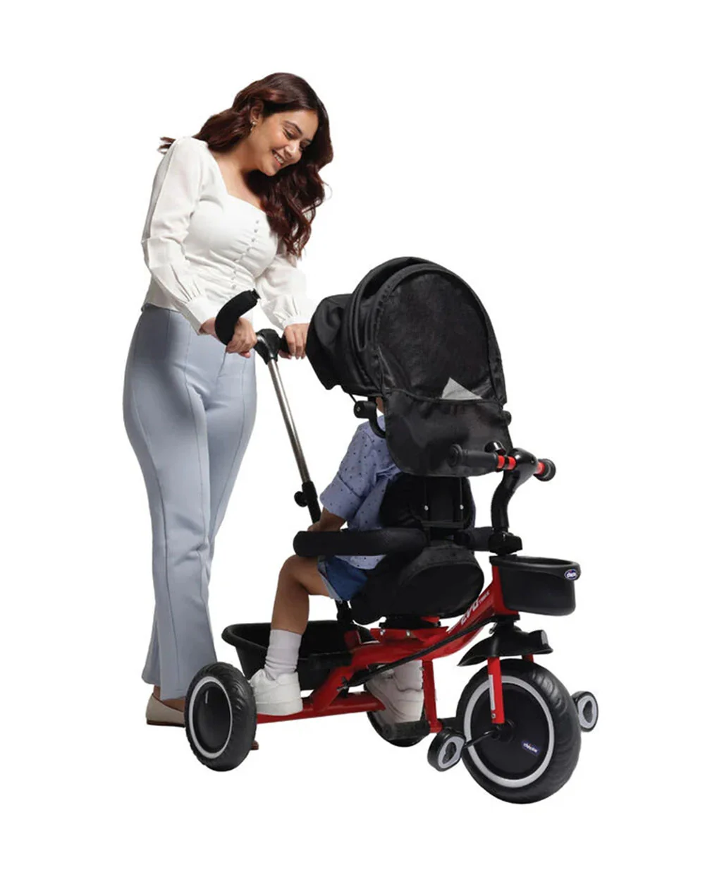 Chicco 4in1 EVO Trike-Height Adjustable Parent Handle Bar-360 Degrees Rotating Seat-Rear & Front Storage Basket-For 2 to 5Y (Upto 50 Kg)-Red - Image 12