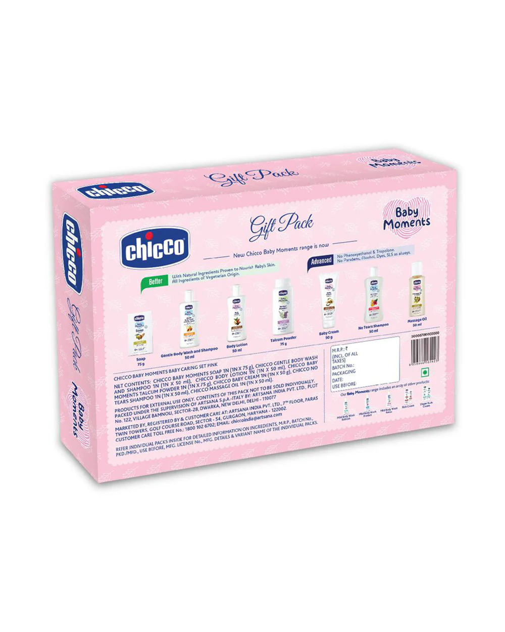 Chicco Baby Caring Pink New Born Gift Set-Pack Of 7-Gift For Baby Shower & Baby Birthday - Image 6