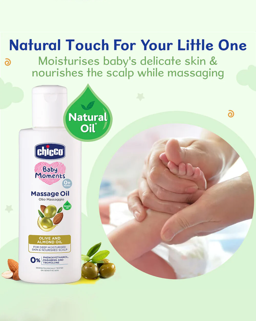 Chicco Baby Moments Baby Massage Oil-With Olive & Almond Oil - Image 4