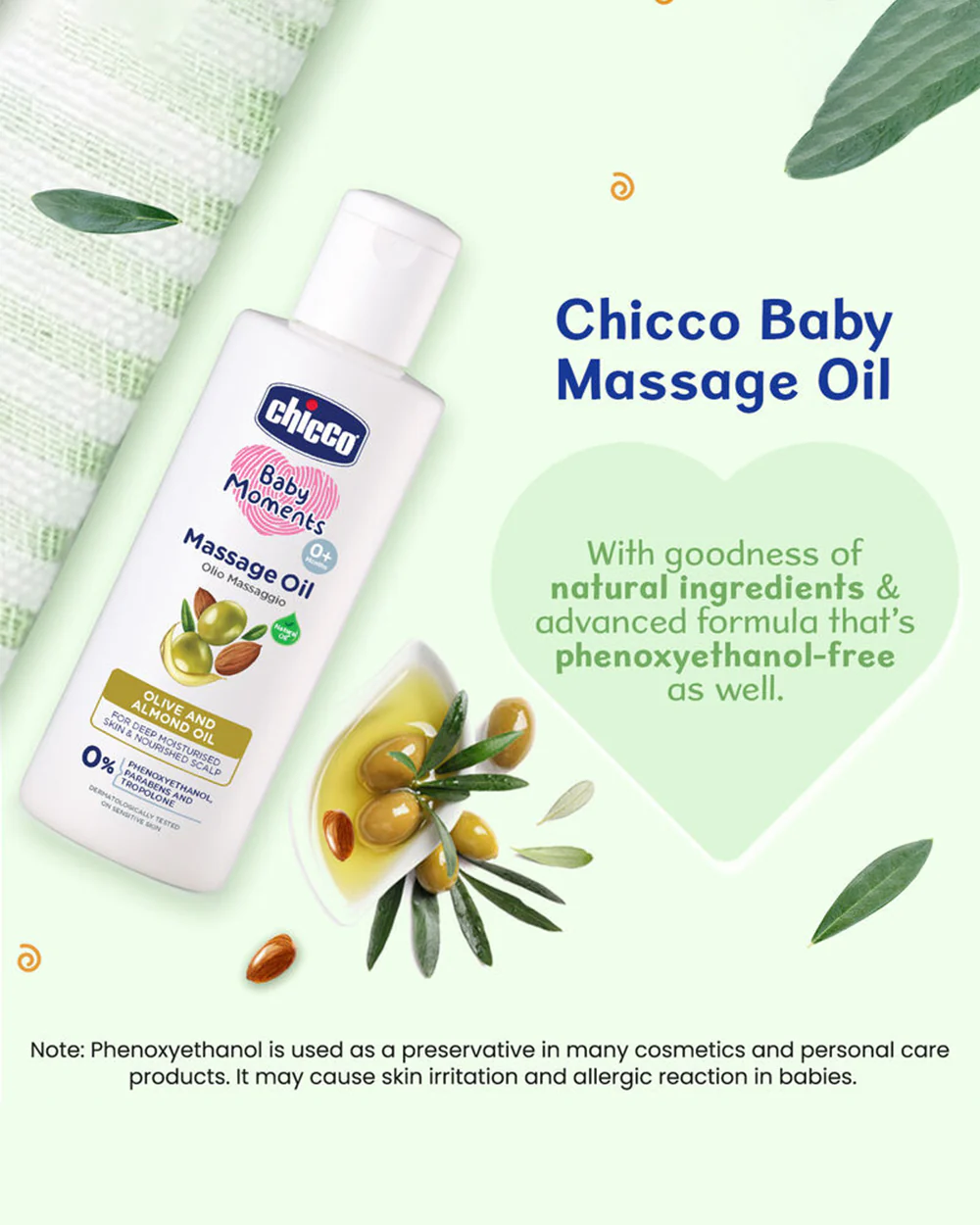 Chicco Baby Moments Baby Massage Oil-With Olive & Almond Oil - Image 5