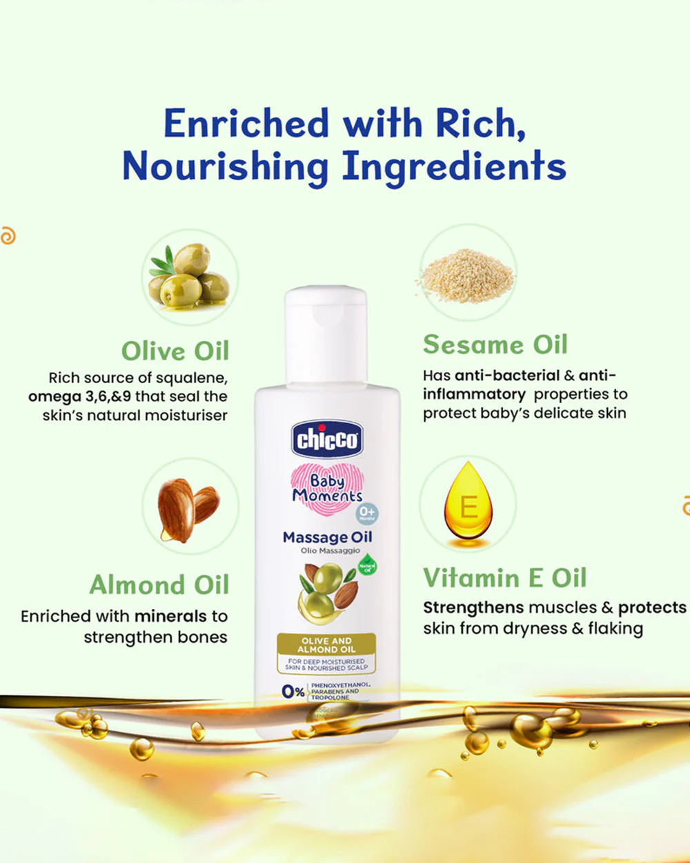 Chicco Baby Moments Baby Massage Oil-With Olive & Almond Oil - Image 6