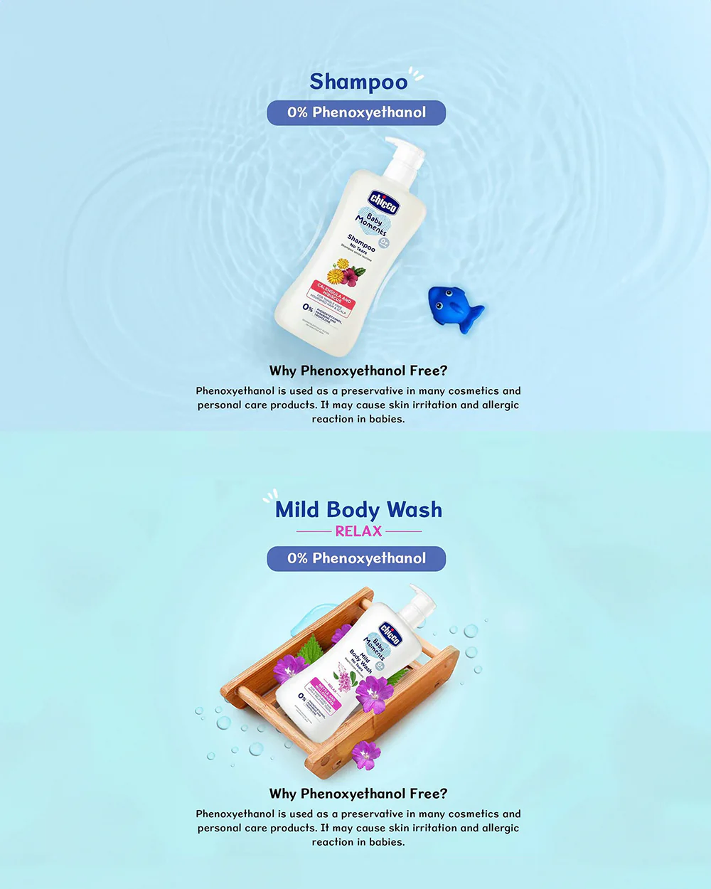Chicco Baby Moments-Baby Shampoo (500 ml) With Mild Body Wash Relax (200 ml) - Image 3