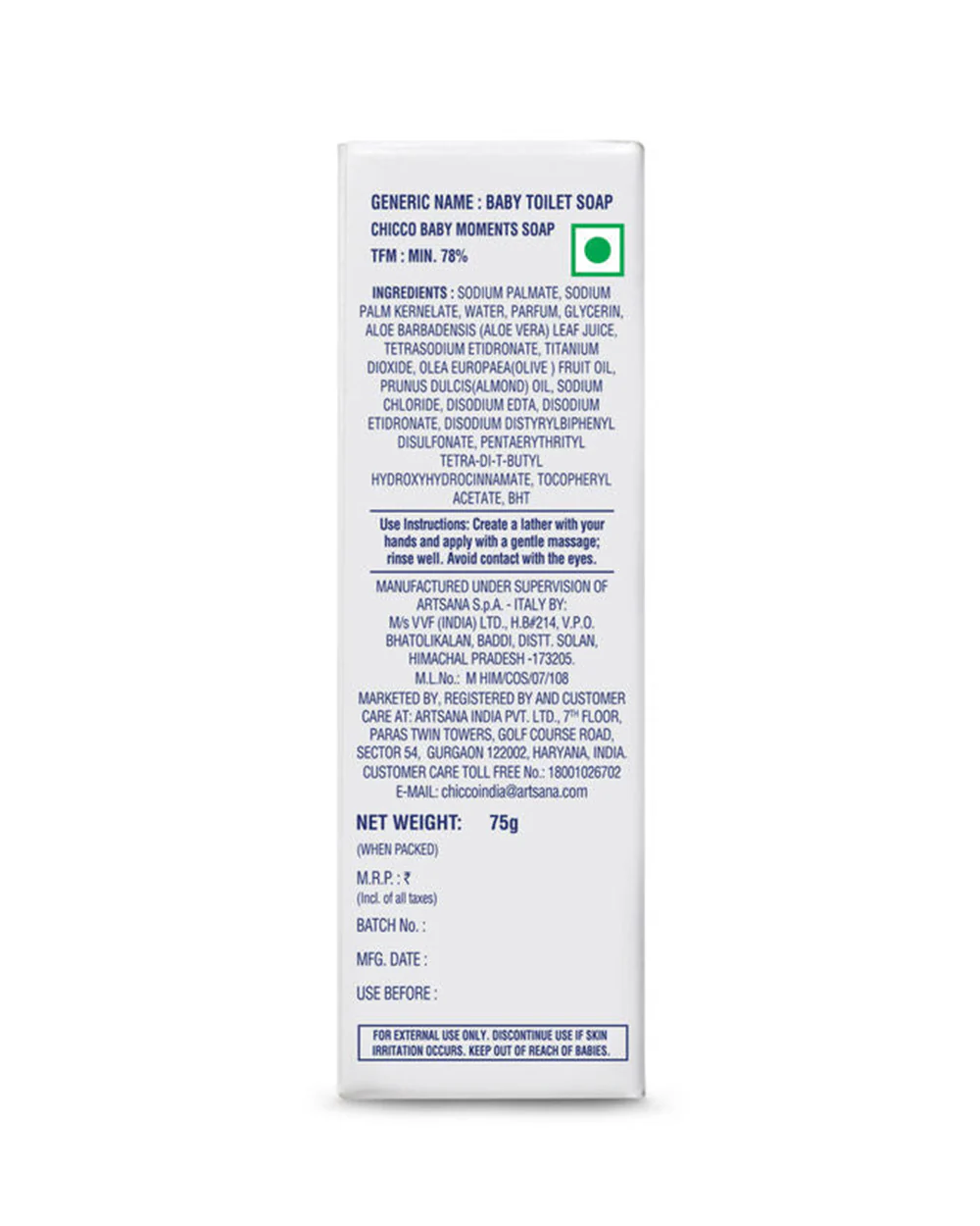 Chicco Baby Moments Baby Soap Bar-With Almond & Olive Oil-75 g - Image 17