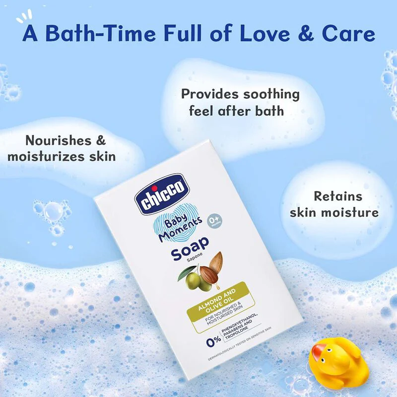Chicco Baby Moments Baby Soap Bar-With Almond & Olive Oil-125 g - Image 19