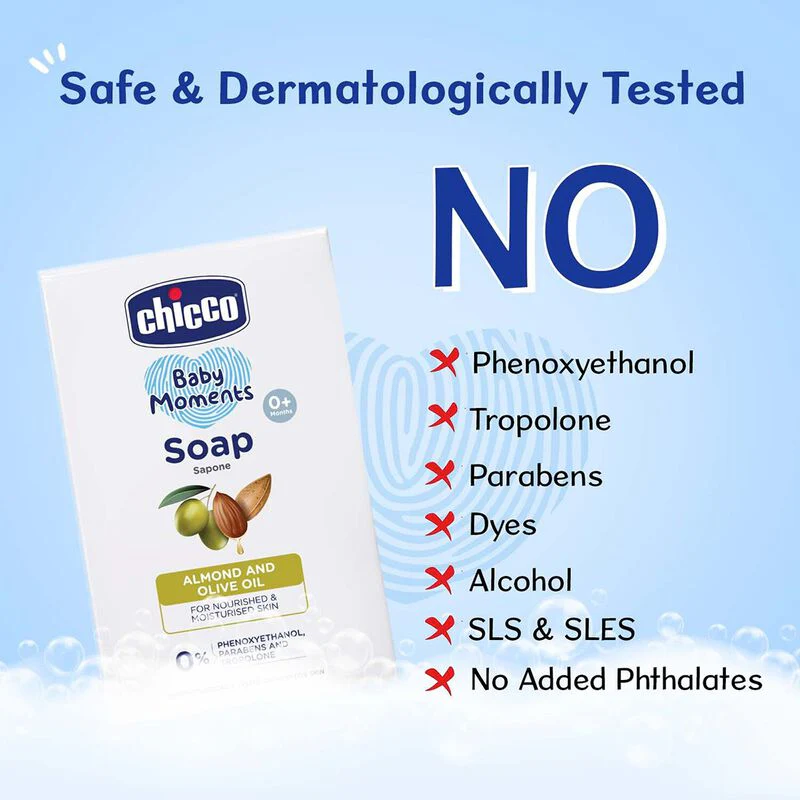 Chicco Baby Moments Baby Soap Bar-With Almond & Olive Oil-125 g - Image 22