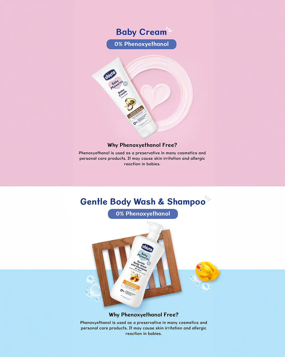 Chicco Baby Moments-Gentle Body Wash & Shampoo (500 ml) With Baby Cream (100 ml) - Image 3