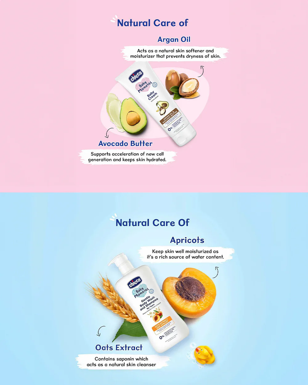 Chicco Baby Moments-Gentle Body Wash & Shampoo (500 ml) With Baby Cream (100 ml) - Image 4