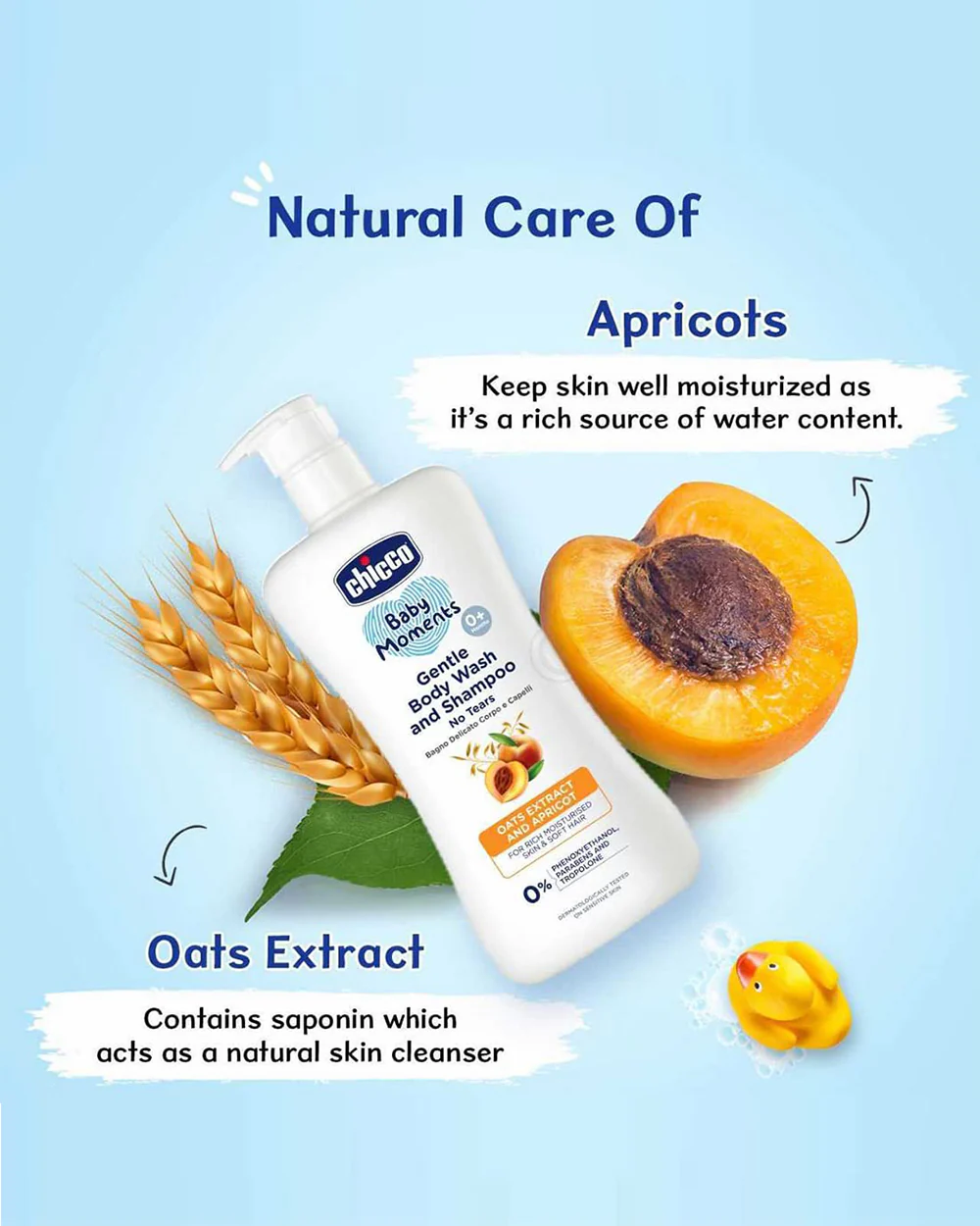 Chicco Baby Moments Gentle Body Wash & Shampoo-Top To Toe Wash-With Oats Extract & Apricot - Image 13