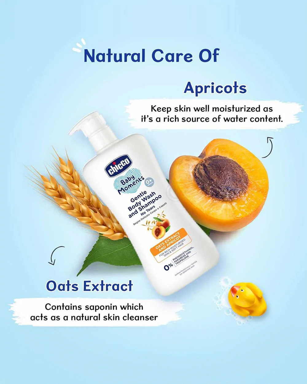 Chicco Baby Moments Gentle Body Wash & Shampoo-Top To Toe Wash-With Oats Extract & Apricot - Image 29