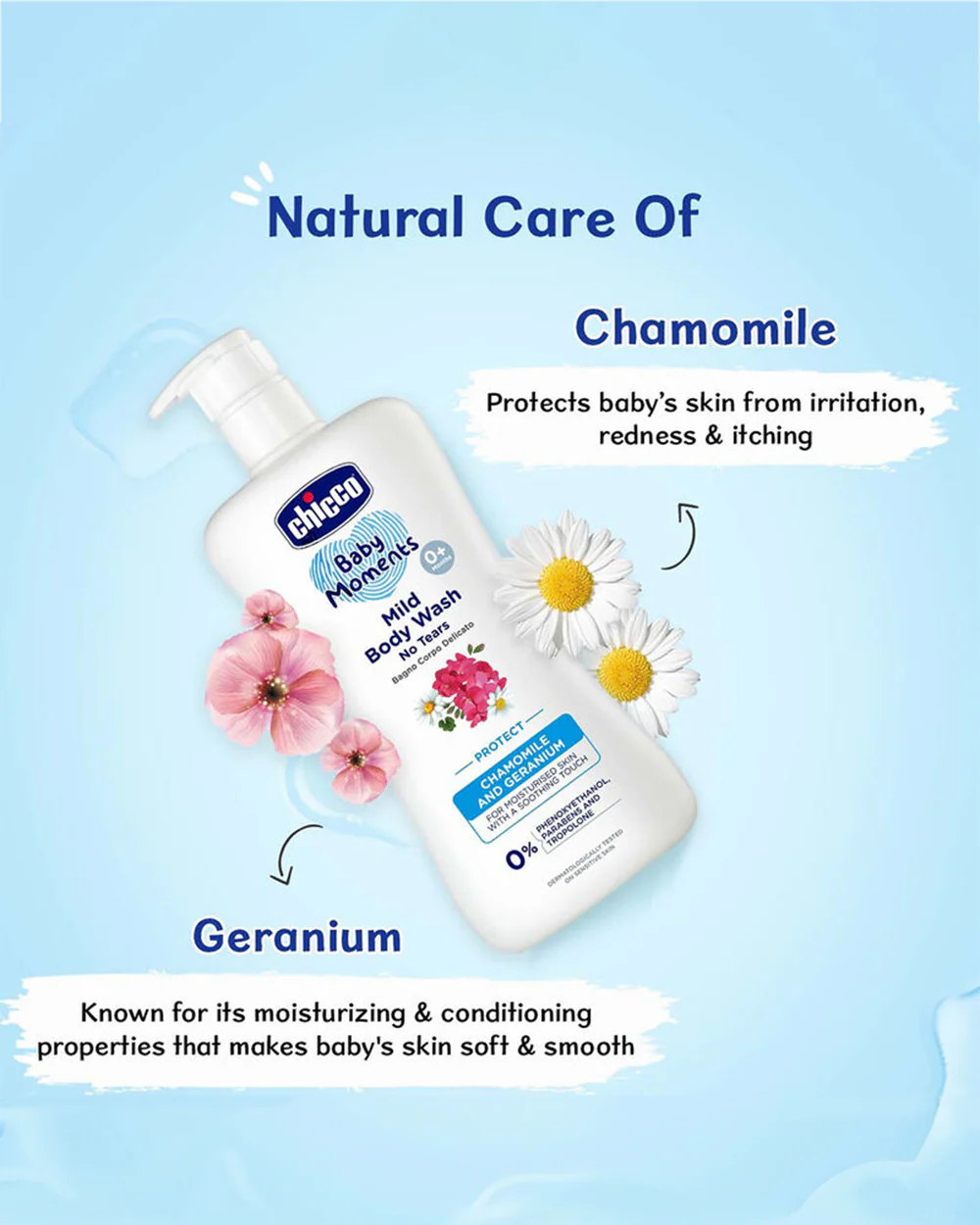 Chicco Baby Moments Mild Body Wash Protect-With Chamomile & Geranium - Image 5