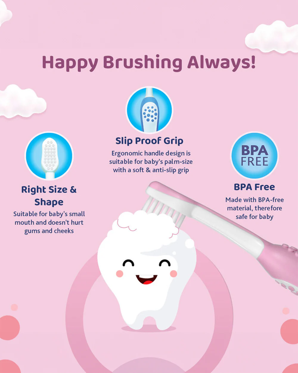 Chicco Baby Toothbrush-6 to 36M-Pink - Image 8