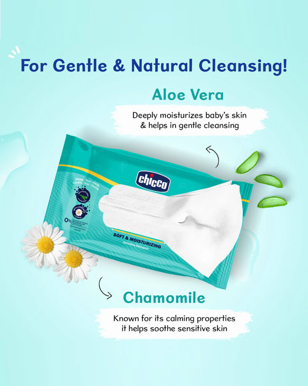 Chicco Baby Wet Wipes-With Aloe Vera & Chamomile - Image 4