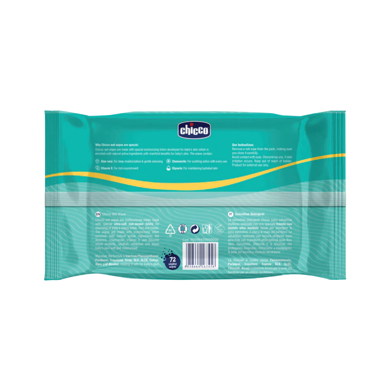 Chicco Baby Wet Wipes-With Aloe Vera & Chamomile - Image 9