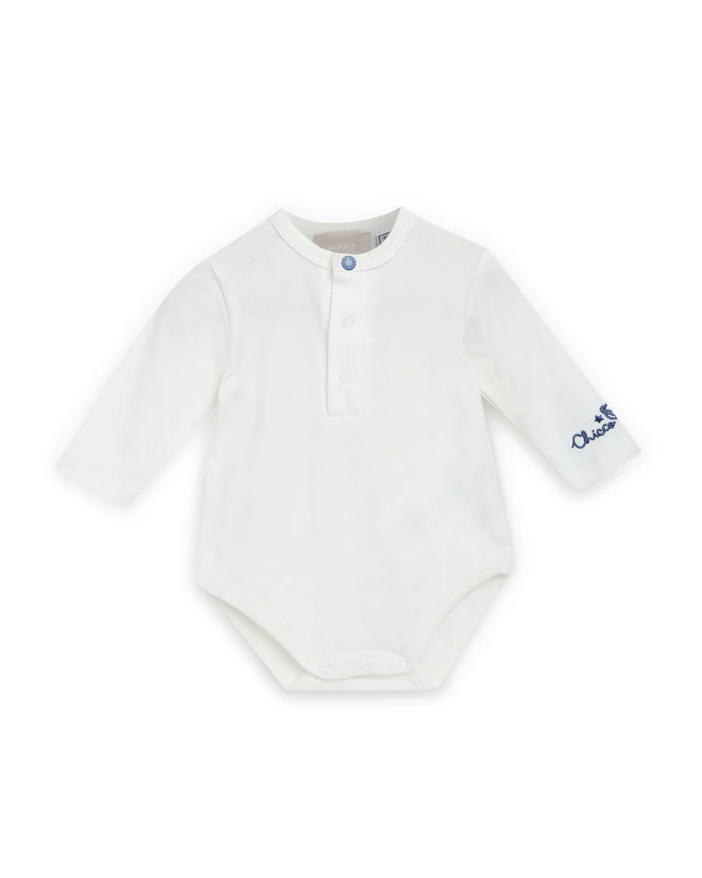 Chicco Blue & White Dungaree-Set-Solid-Cotton-For Infants - Image 3