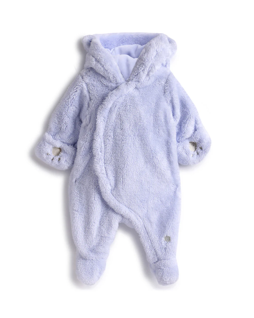Chicco Blue Hooded Sleepsuit-Embroidered-Cotton-For Infants - Image 2
