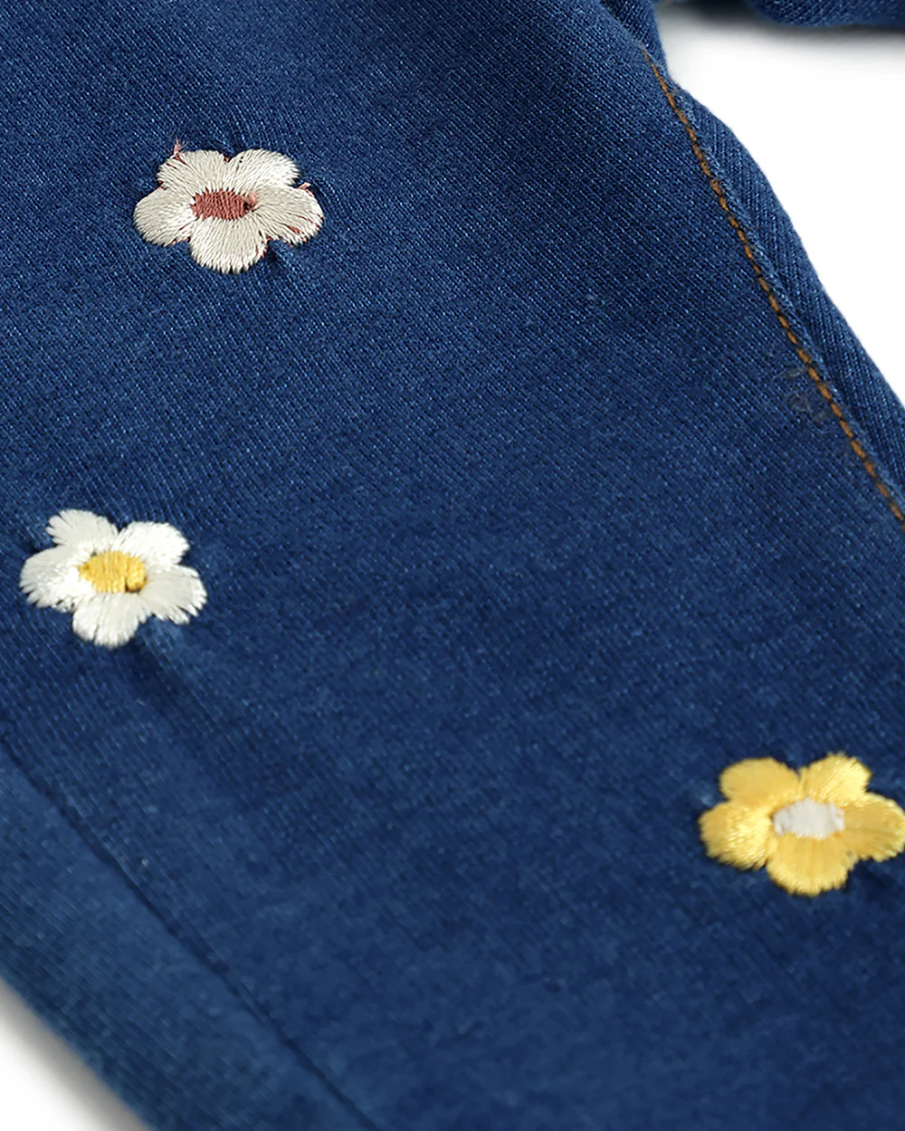 Chicco Blue Jeans-Flower Embroidered-Cotton-For Infants - Image 5