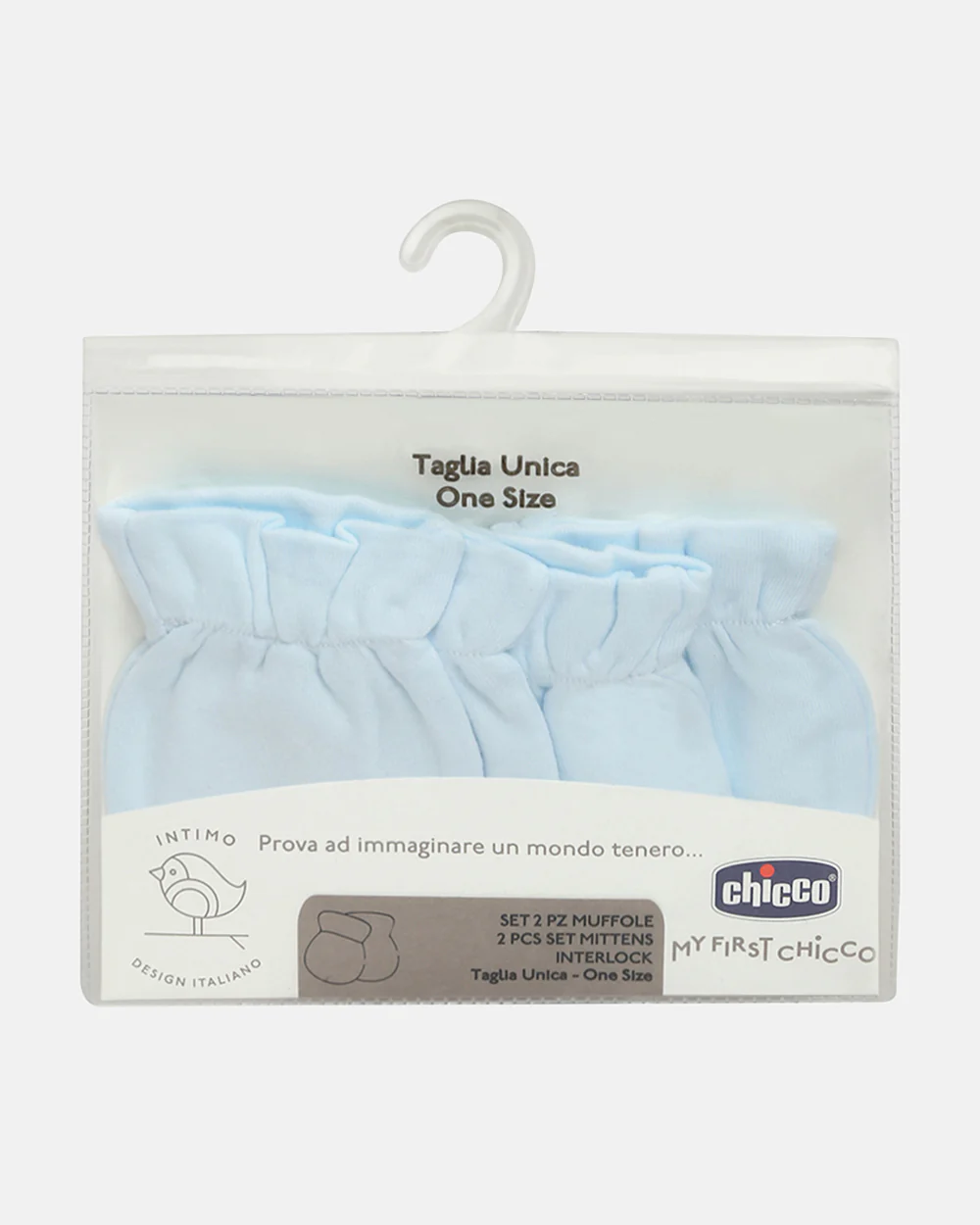 Chicco Blue Mittens-Solid-Cotton-For Infants - Image 3