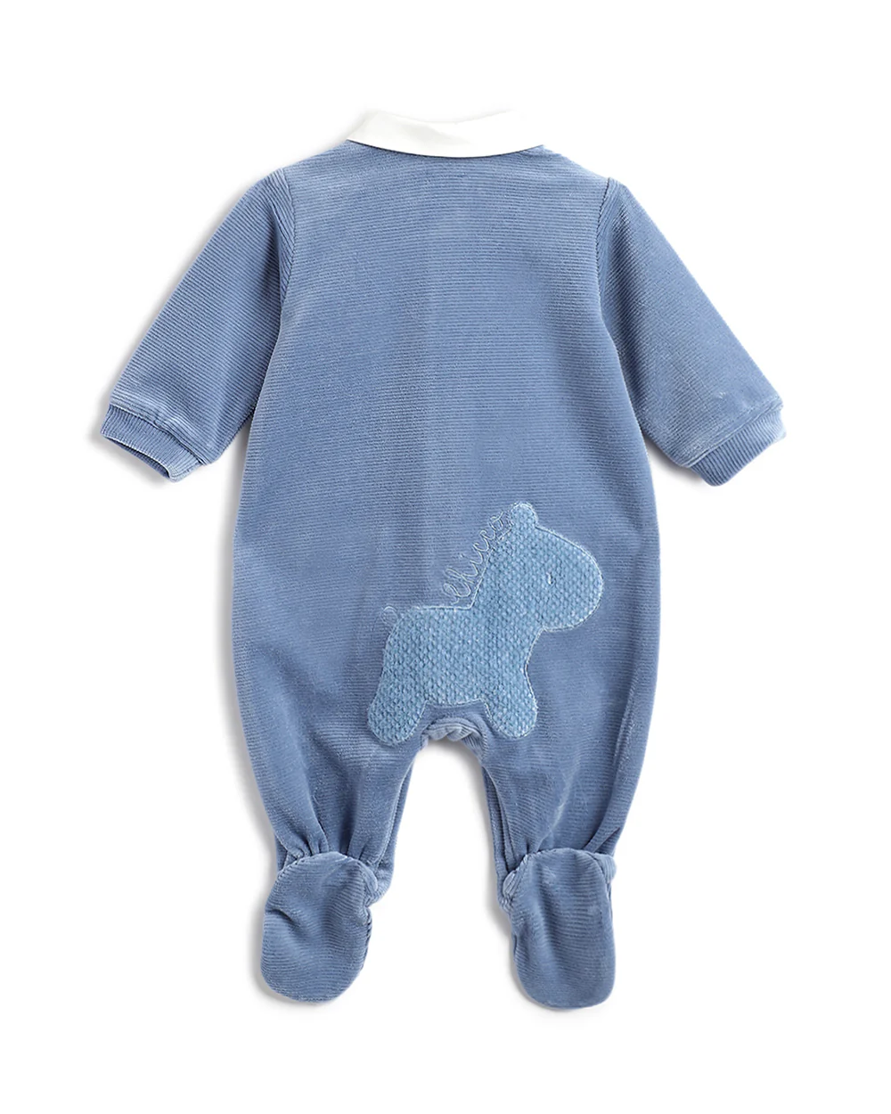 Chicco Blue Sleepsuit-Solid-Cotton & Polyester-For Infants - Image 2