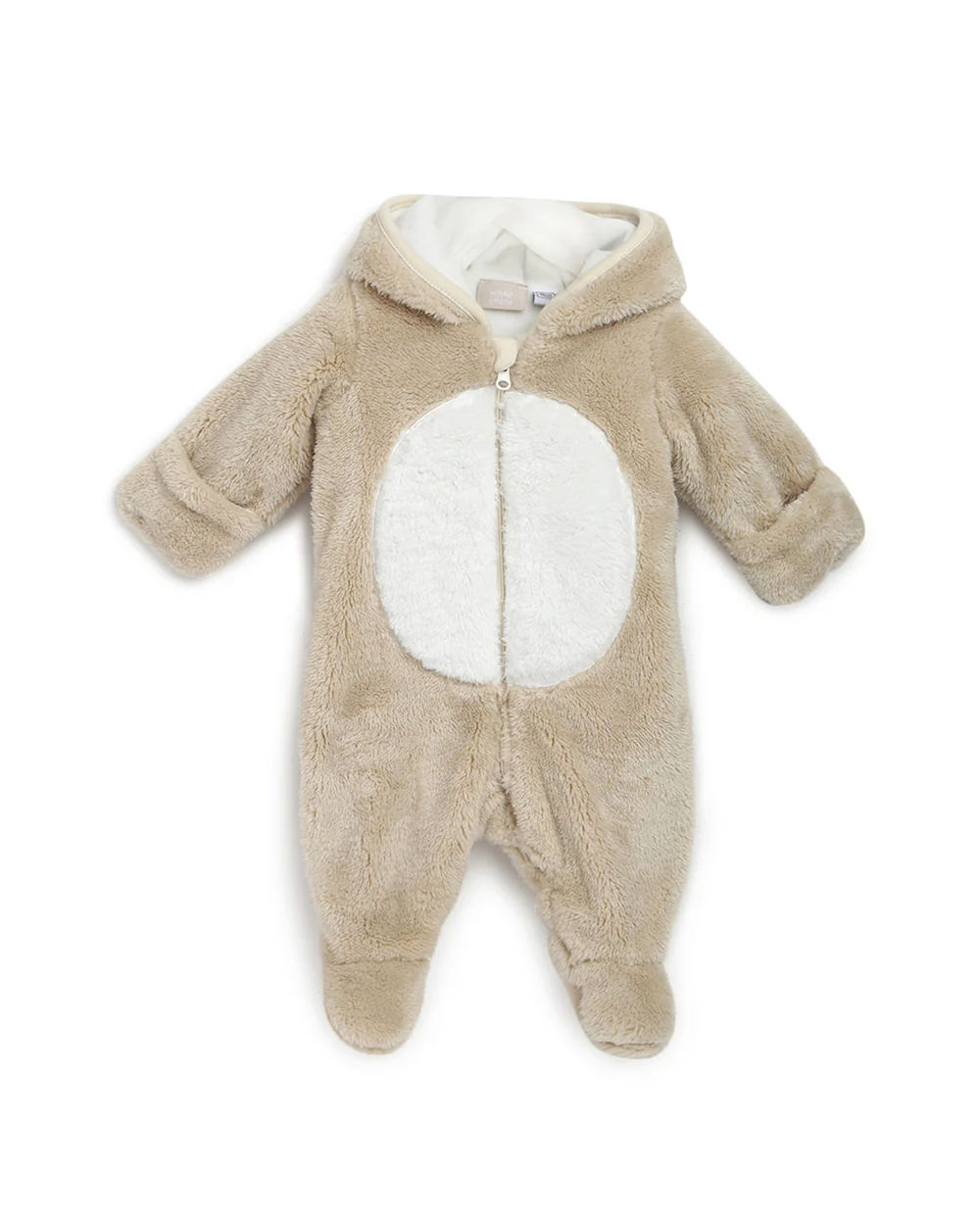 Chicco Brown Winter Wear Babysuit-Onesie-Solid-Fur-For Infants