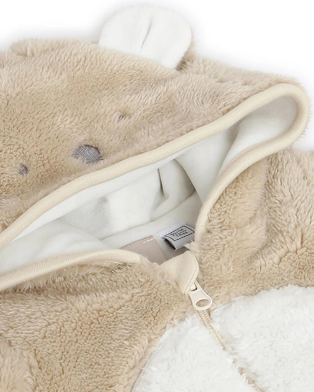 Chicco Brown Winter Wear Babysuit-Onesie-Solid-Fur-For Infants - Image 3