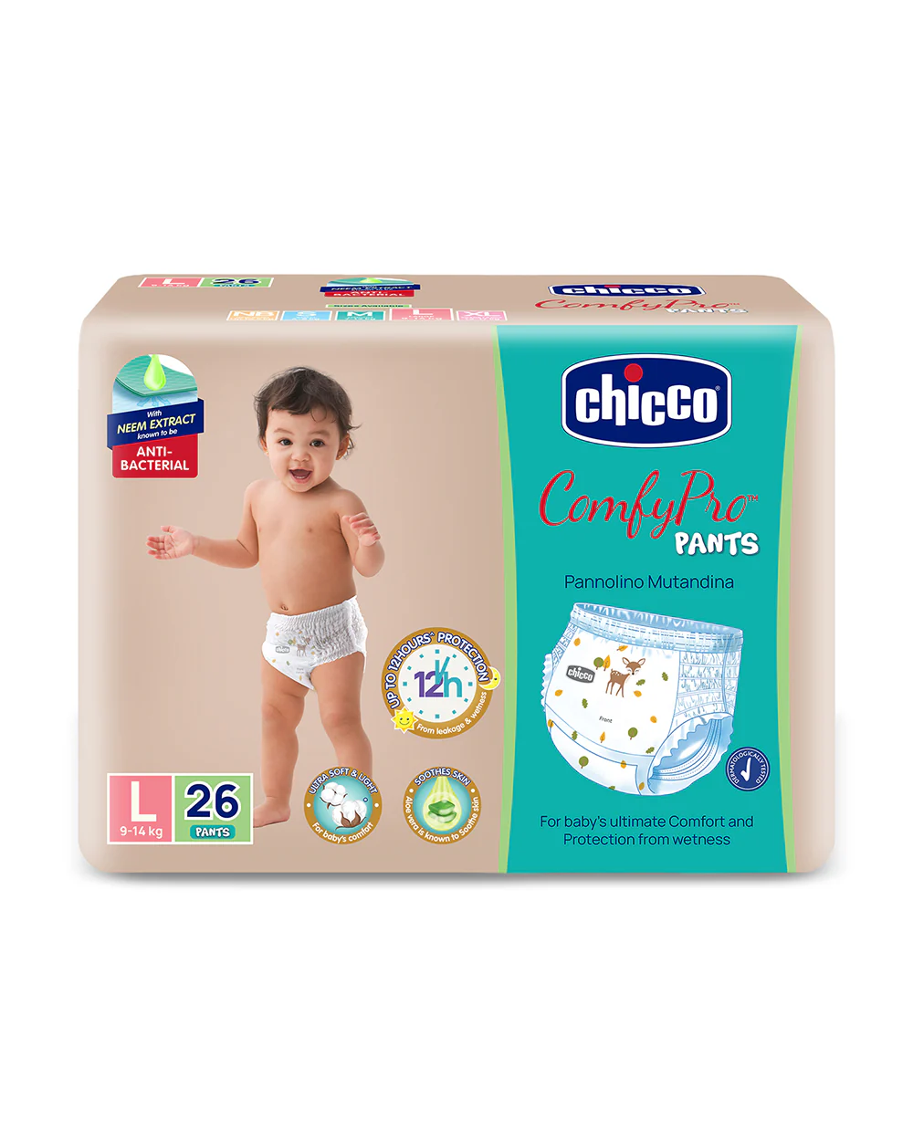 Chicco ComfyPro Diaper Pants-Large (9-14 Kg)-With Wetness Indicator & Anti-Bacterial Protection - Image 17