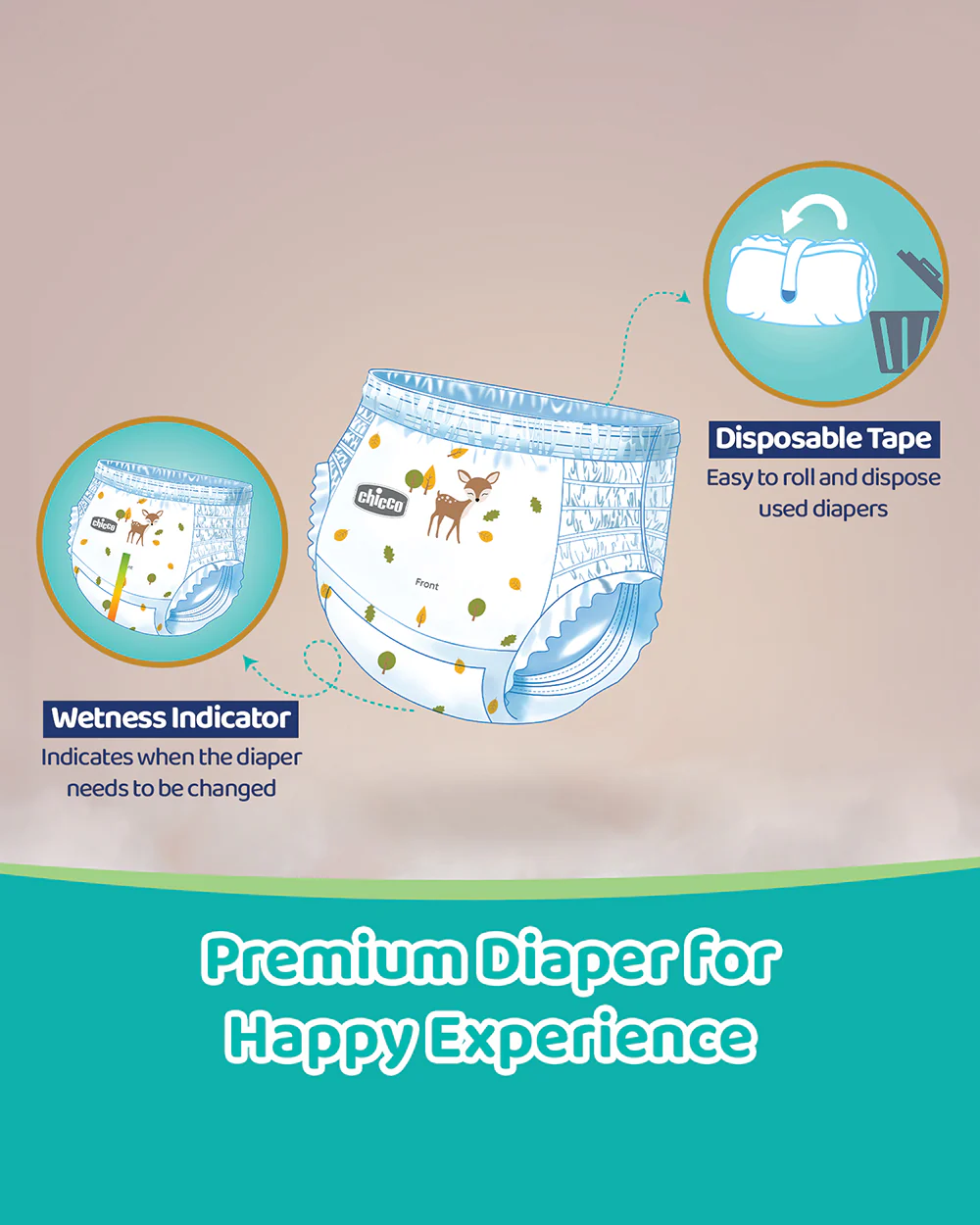 Chicco ComfyPro Diaper Pants-Medium (7-12 Kg)-With Wetness Indicator & Anti-Bacterial Protection - Image 14