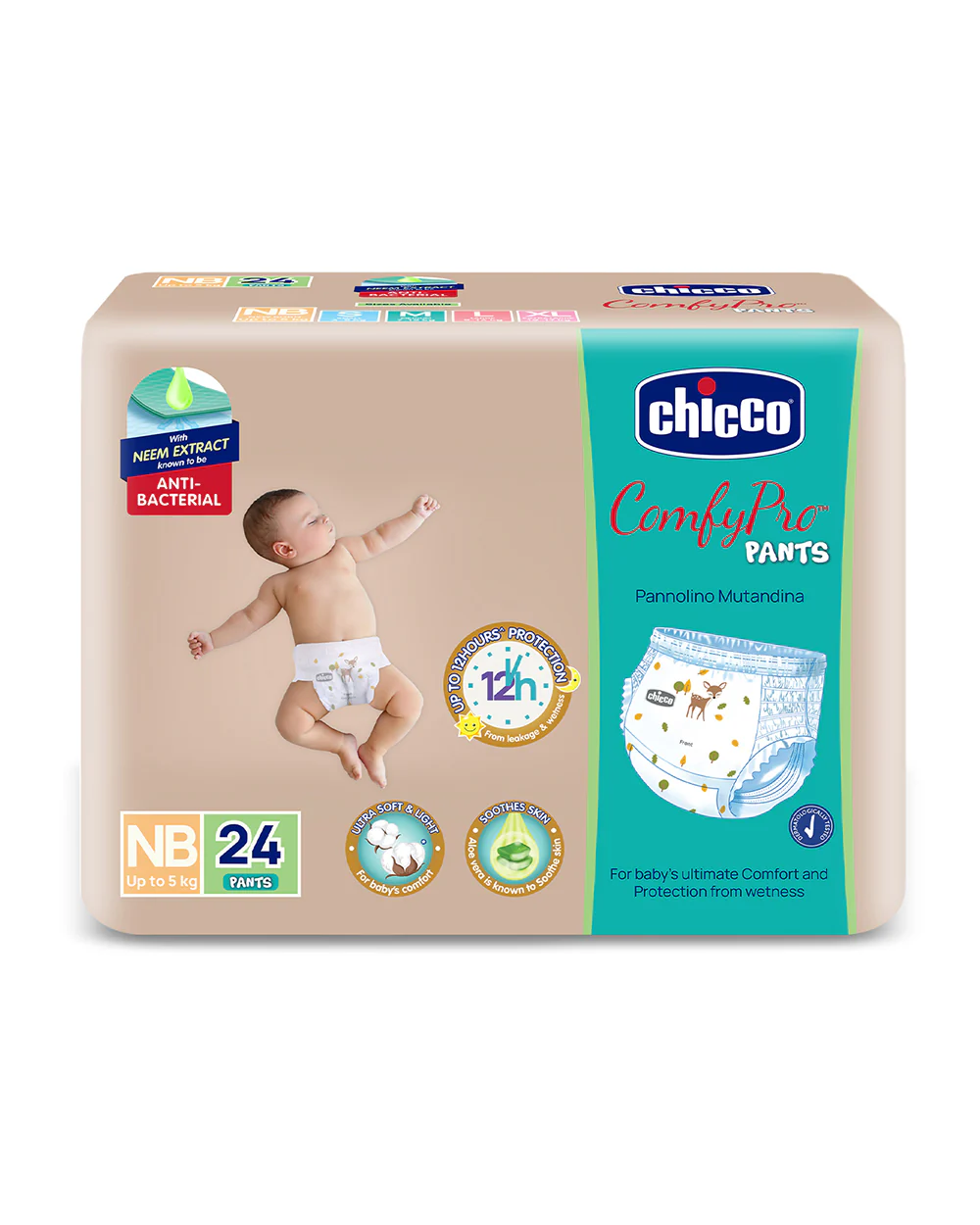 Chicco ComfyPro Diaper Pants-Newborn (Upto 5 Kg)-With Wetness Indicator & Anti-Bacterial Protection - Image 9