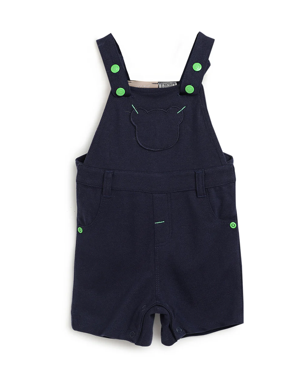 Chicco Dark Blue Dungaree-Solid-Cotton-For Infants