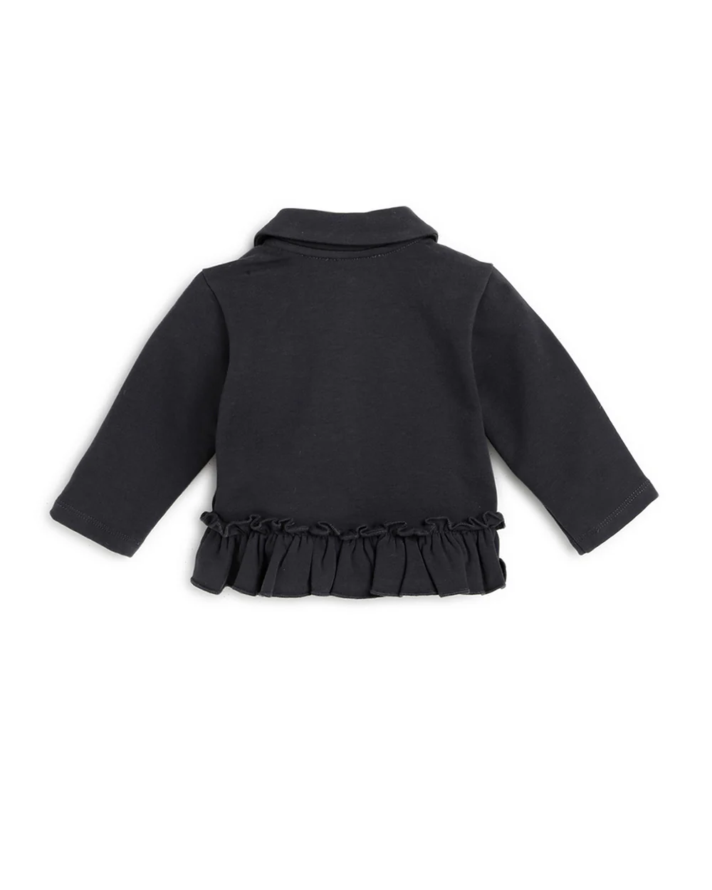 Chicco Dark Grey Winter Wear Cardigan-Solid-Cotton-For Infants - Image 2