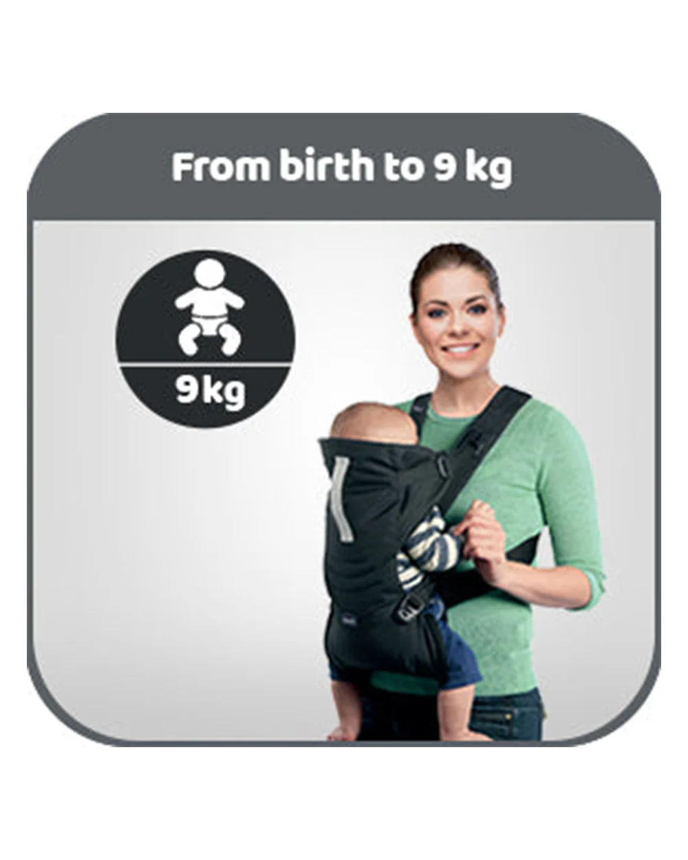 Chicco Easy Fit Baby Carrier-2 Carry Positions-Extra Neck Support-For 0M+ (Upto 9Kg)-Black Night - Image 11