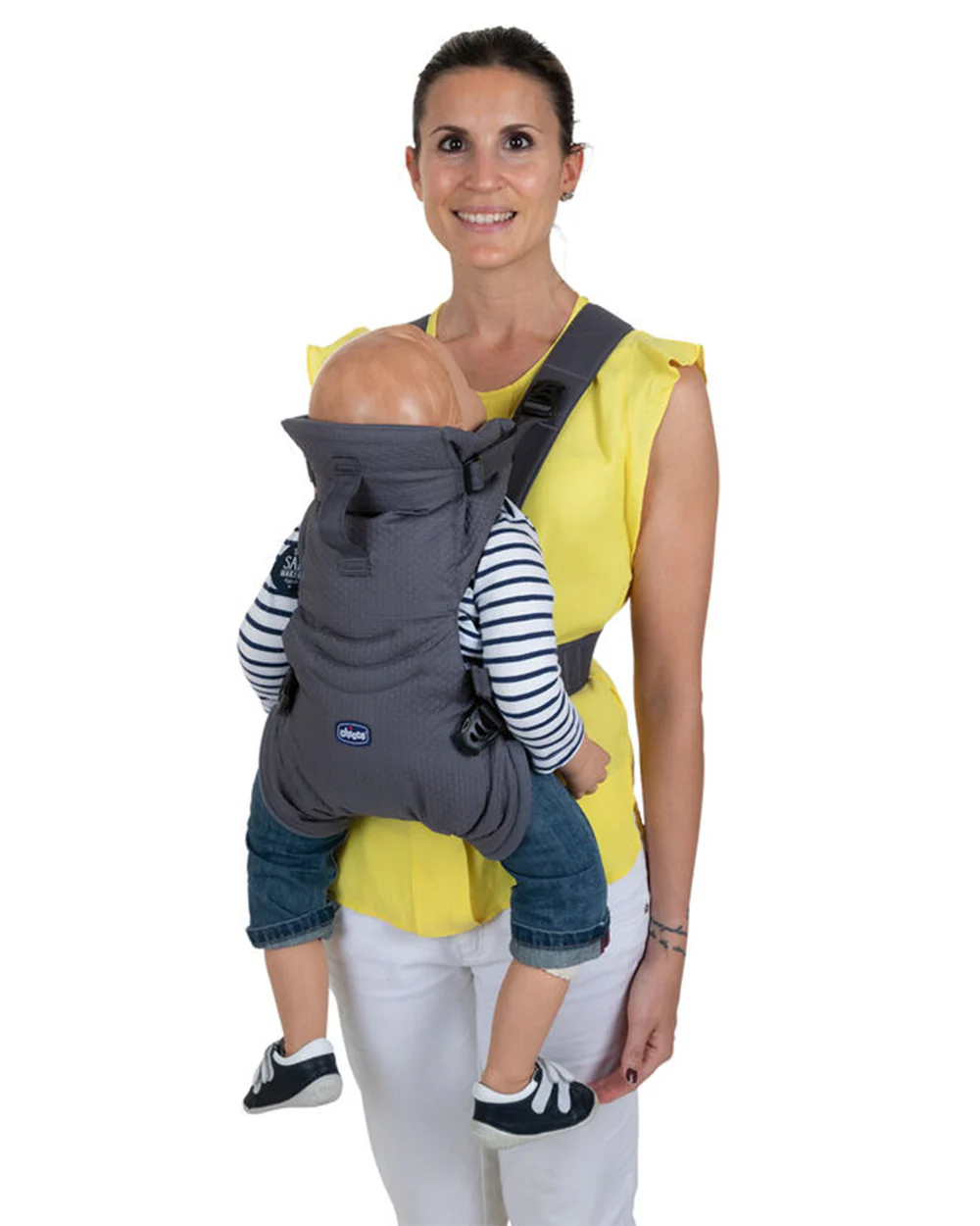 Chicco Easy Fit Baby Carrier-2 Carry Positions-Extra Neck Support-For 0M+ (Upto 9Kg)-Moon Grey - Image 5