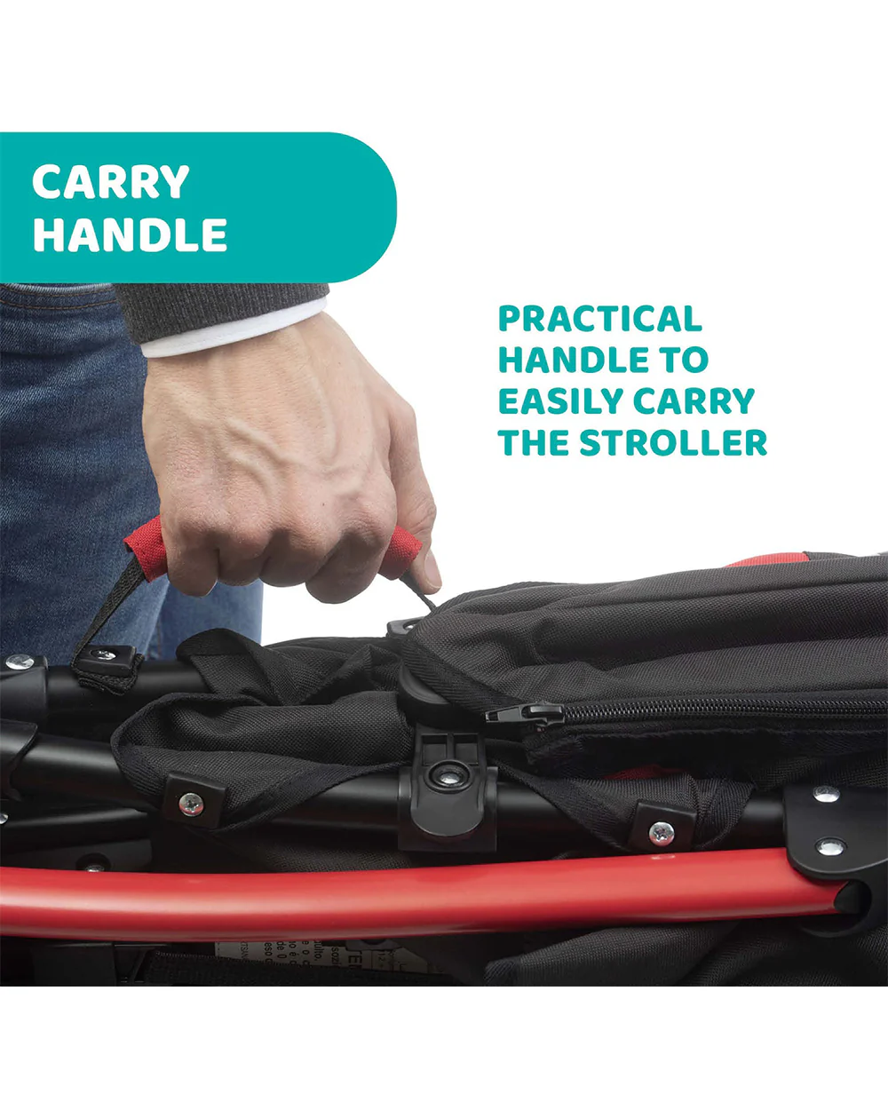 Chicco Echo Baby Stroller-Soft Padded Bumper Bar-Compact Umbrella Fold-For 0M+ (Upto 22Kg)-Scarlet Red - Image 11