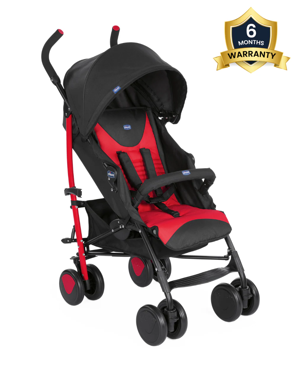 Chicco Echo Baby Stroller-Soft Padded Bumper Bar-Compact Umbrella Fold-For 0M+ (Upto 22Kg)-Scarlet Red - Image 2