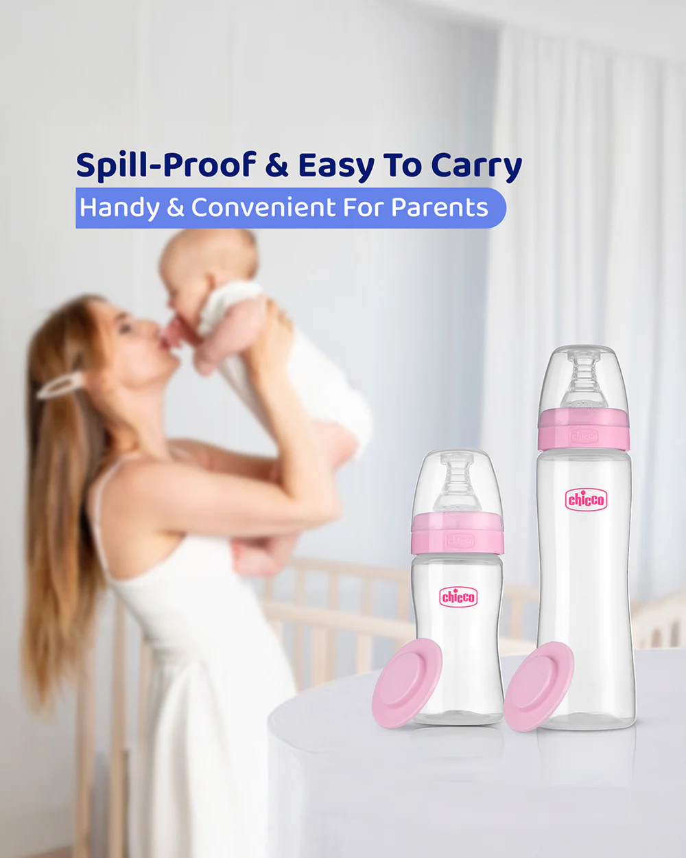 Chicco Feed Easy Feeding Bottle-Anti Colic-Slow Flow-125 ml-Pink-0M+ - Image 7