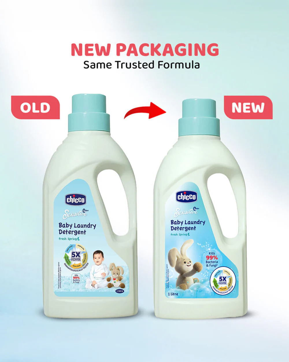 Chicco Baby Laundry Detergent-With 5X Stain Removing Power-Dermatologically Tested & Safe For Babies-Fresh Spring - Image 2