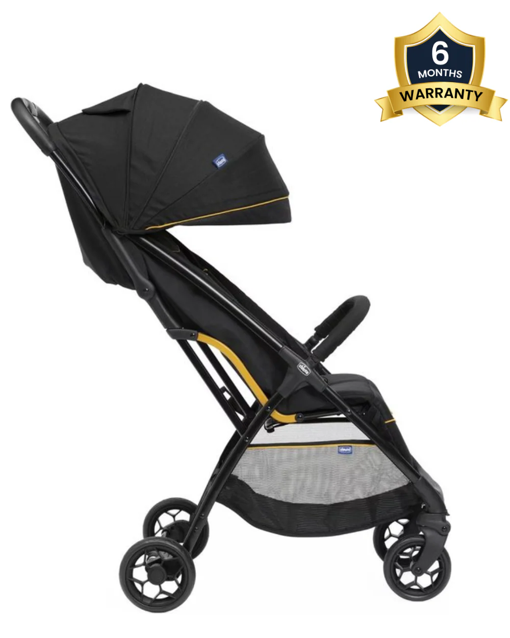 Chicco Glee Lightweight Baby Stroller-One Touch Fold-Multiple Recline Positions-Pram for 0 to 4Y (Upto 22 Kg)-Uneven Black - Image 2