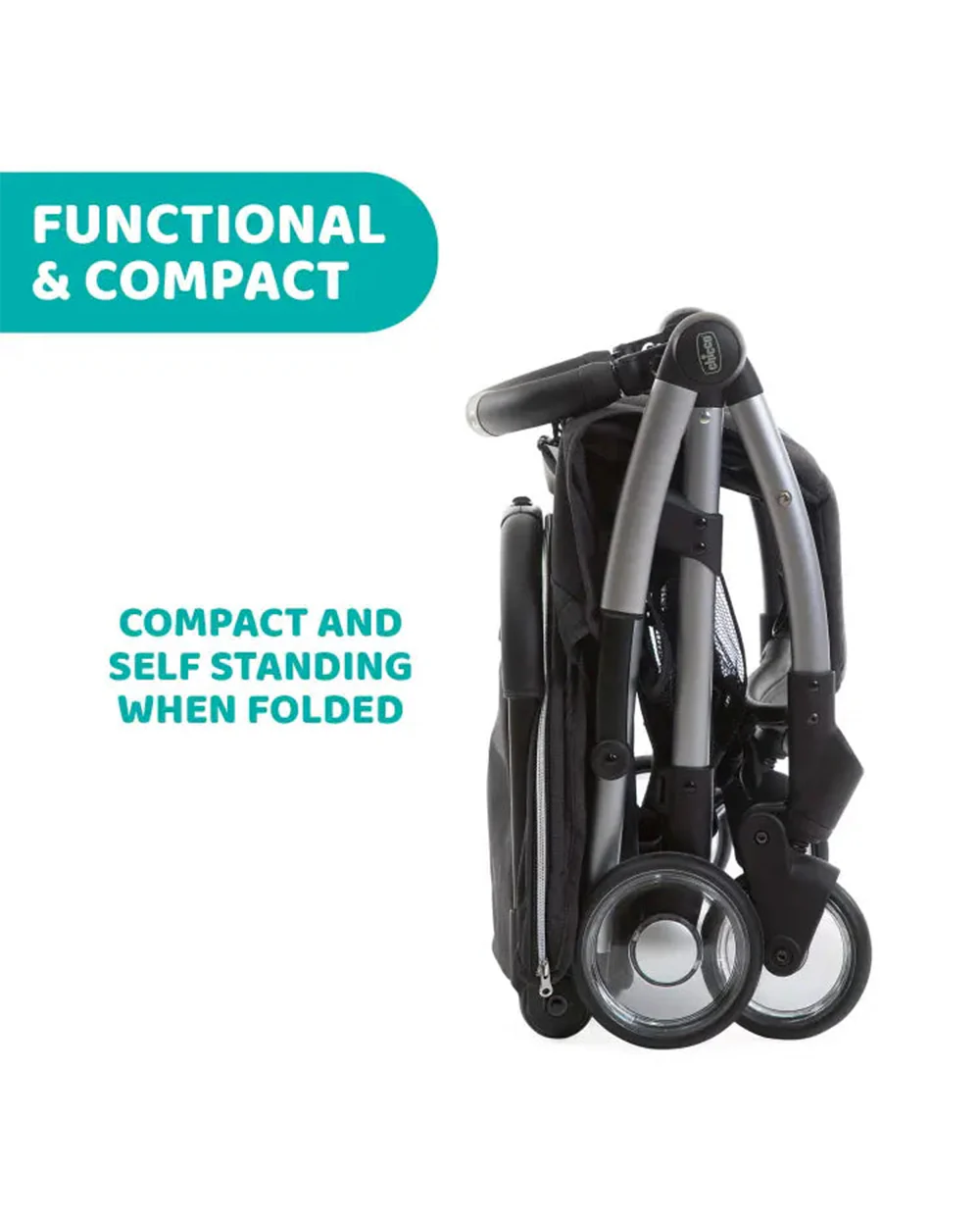 Chicco Goody Plus Lightweight Baby Stroller-Cabin Friendly-Auto Folding Mechanism-Pram for 0M+ (Upto 22 Kg)-Graphite - Image 11