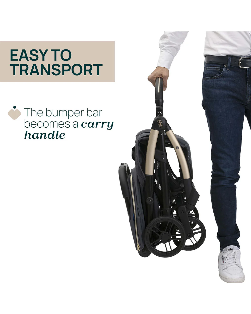 Chicco Goody XPlus Lightweight Stroller-One Hand Fold-Flat Reclining Seat-Big Shock Absorber Wheels-6 Months Warranty-For 0 to 4Y (Upto 22 Kg)-Dark Shadow - Image 16