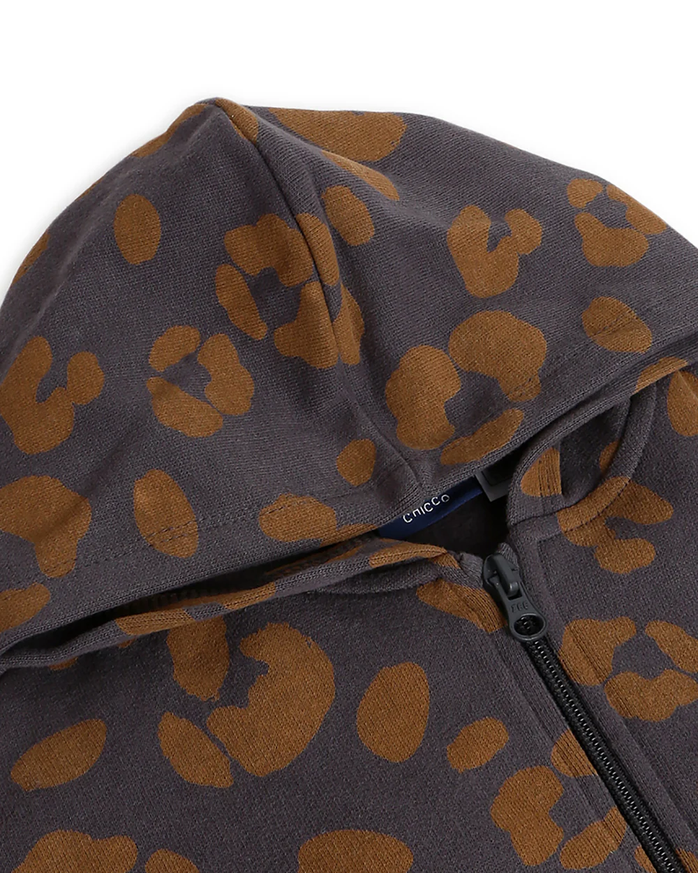 Chicco Grey Printed Jacket-Printed-Cotton-For Infants - Image 3