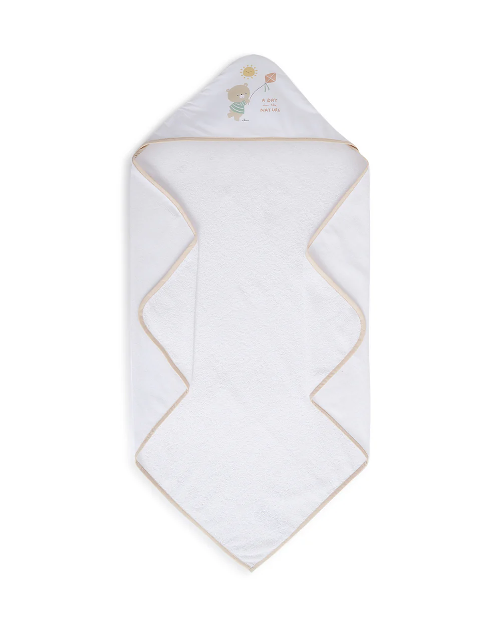 Chicco Hooded Baby Bath Towel-100% Organic Cotton-Light Brown