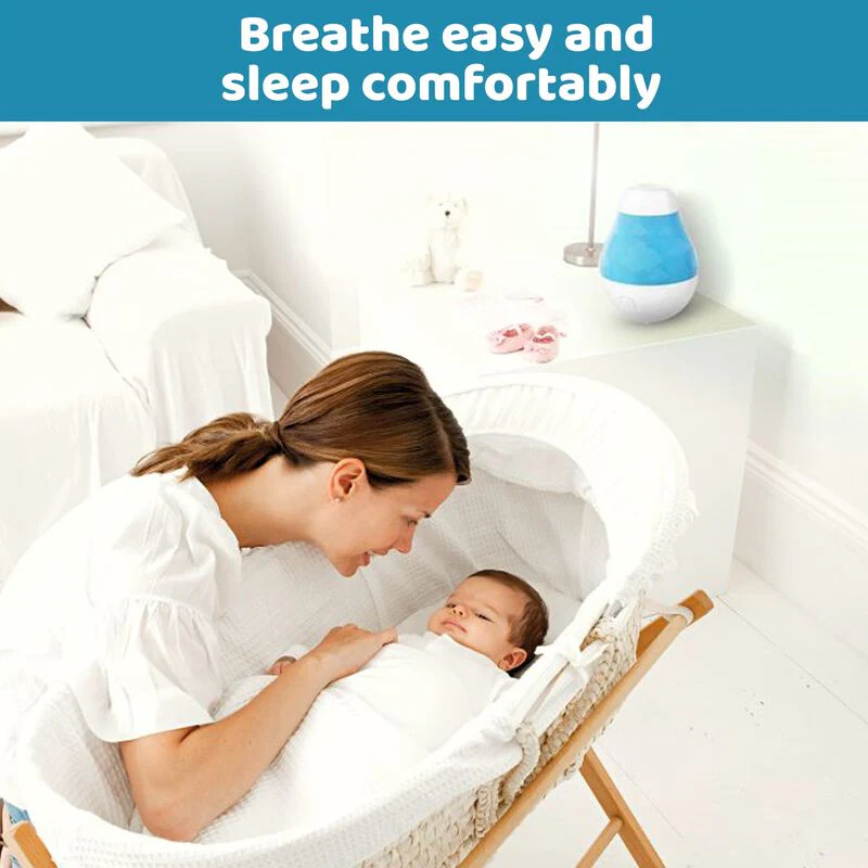 Chicco Humi Ambient Humidifier-With Warm and Cold Mists-For Comfortable Sleep-Suitable For All Seasons-With 8 Hours of Operation & Automatic Switch Off Senses-With Essence Container Tray & 3.5 Liters Tank - Image 2