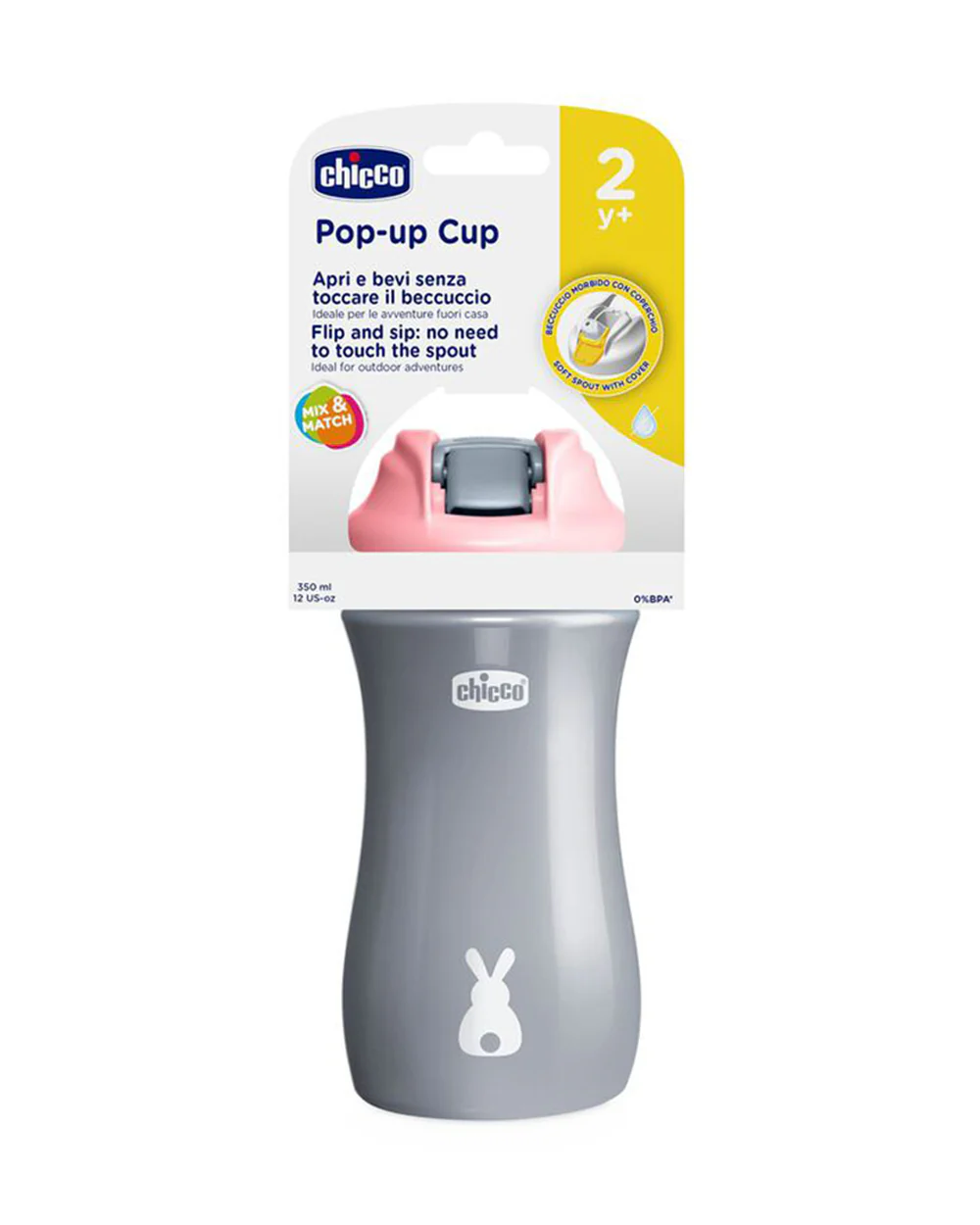 Chicco Kids Pop-Up Cup-Pink-With Soft Silicone Spout-350 ml - Image 9