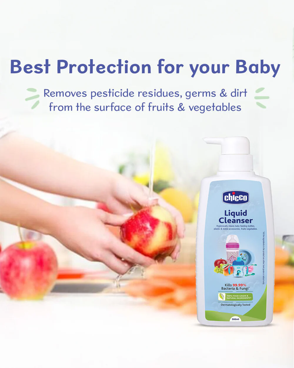 Chicco Liquid Multipurpose Cleanser Bottle-Baby Safe-Kills 99.9% Bacteria & Fungi-Dermatologically Tested - Image 9