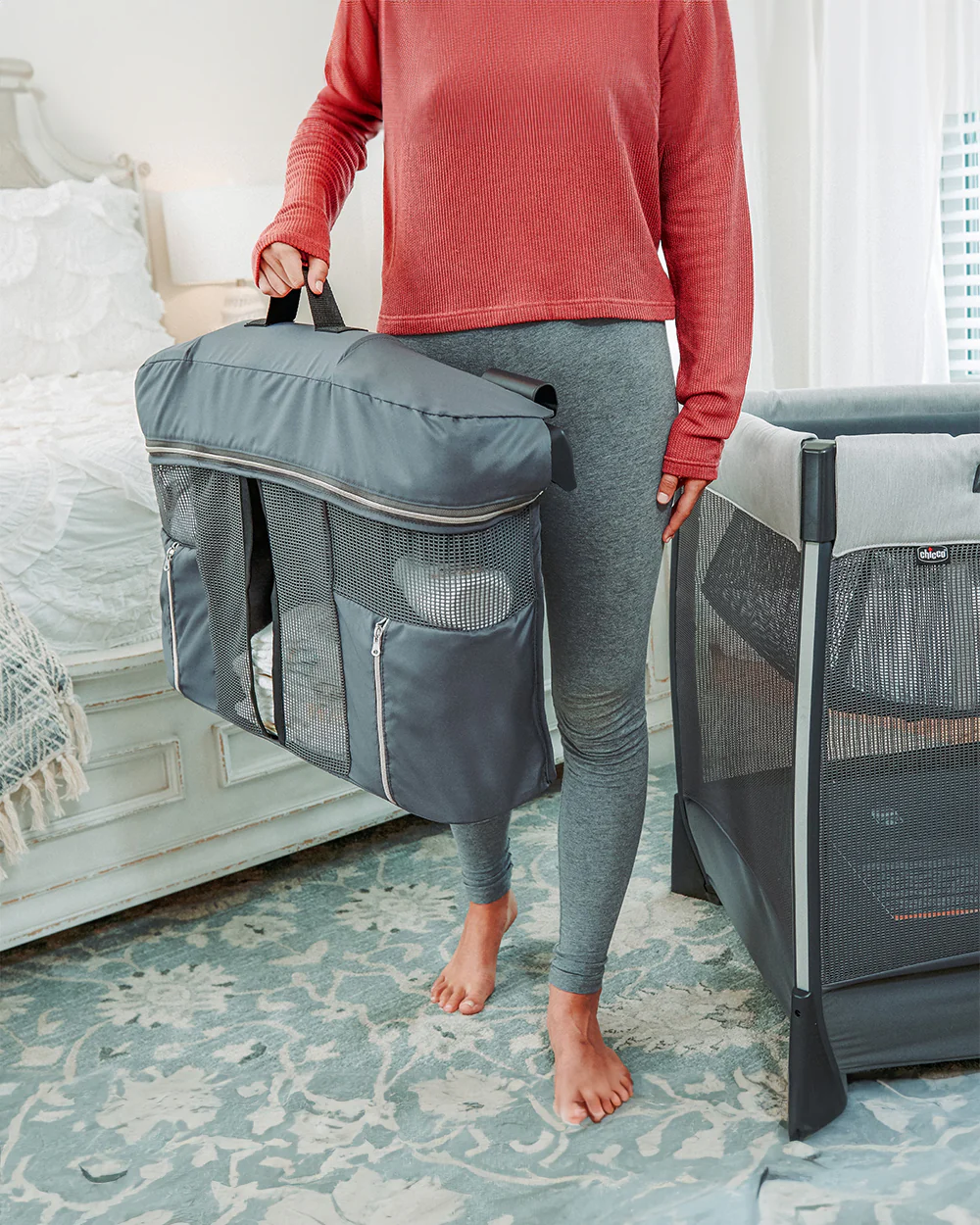 Chicco Lullaby Zip All-in-One Portable Playard-With Detachable Changer & Removable Mattress-With Electronic Toy Bar & Soothing Melodies-Includes Travel Bag-Driftwood - Image 12